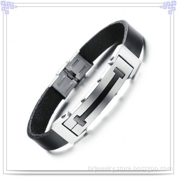 Leather Jewelry Stainless Steel Bracelet Leather Bracelet (HR3228)